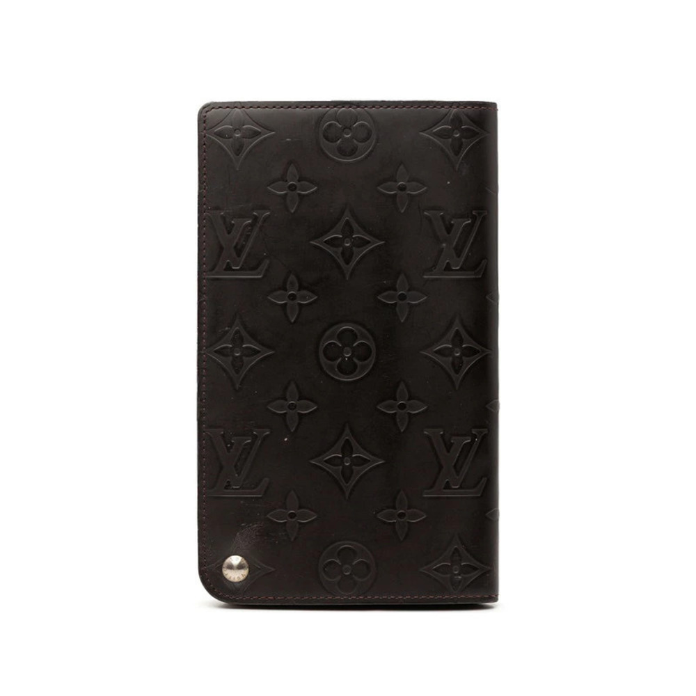 Louis Vuitton Monogram Glace Hoist Long Wallet Brown Leather
